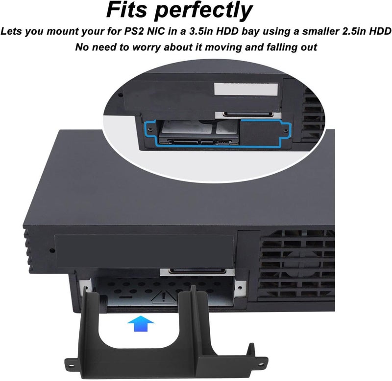 Dpofirs 2.5 Inch SSD Hard Drive Tray Adapter Bracket for SCPH 30000 50000 Game Console, ABS Material, Black - Image 2